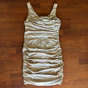 Elegant Gold Sleeveless Dress